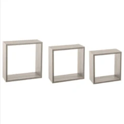 Lot De 3 étagères Murales Coloris Chêne Gris 5Five