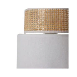 Applique Incurvée Rotin Et Tissu Blanc Ostaria 6 Applique Incurvée Rotin Et Tissu Blanc Ostaria -ATMOS Boutique applique incurvee rotin et tissu blanc ostaria 1 2