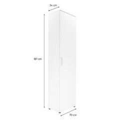 Armoire 1 Porte 6 Niveaux Blanc -ATMOS Boutique armoire 1 porte 6 niveaux andy blanc 6