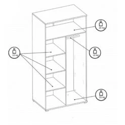 Armoire 2 Portes Blanc Et Gris Soma -ATMOS Boutique armoire 2 portes blanc et gris soma 2