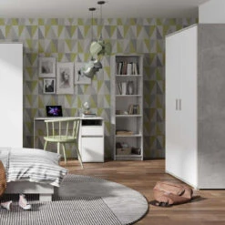 Armoire 2 Portes Blanc Et Gris Soma -ATMOS Boutique armoire 2 portes blanc et gris soma 3