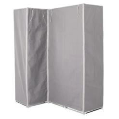 Armoire D'angle 1 Penderie / 10 étagères Gris Atmosphera -ATMOS Boutique armoire d angle 1 penderie 10 etageres gris atmosphera 3