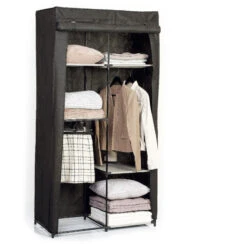 Armoire Modulable 3 Penderies / 5 étagères Noir 5Five -ATMOS Boutique armoire penderie 3 etageres noir 2