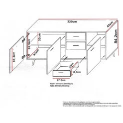 Bahut 3 Portes 3 Tiroirs Wiva -ATMOS Boutique bahut 3 portes 3 tiroirs wiva 1 3