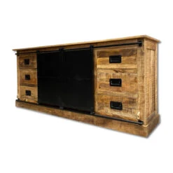 Bahut 6 Tiroirs Manguier Et Métal Barn -ATMOS Boutique bahut 6 tiroirs manguier et metal barn 2