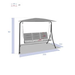 Balancelle 3 Places Ardoise Lako Hespéride -ATMOS Boutique balancelle 3 places ardoise lako hesperide 5