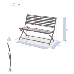 Banc Pliant Olbia Noir Graphite Hespéride -ATMOS Boutique banc pliant olbia noir graphite hesperide 4