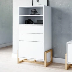 Buffet Haut 2 Tiroirs 1 Porte Oslo Blanc -ATMOS Boutique buffet haut 2 tiroirs 1 porte oslo blanc 4