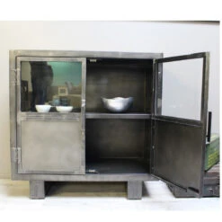 Buffet Métal Noir Jodhpur 2 Portes -ATMOS Boutique buffet metal jodhpur portes 2