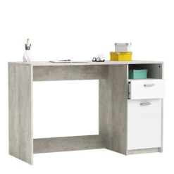 Demeyere Bureau Détroit Béton 1 Porte + 1 Niche + 1 Tiroir