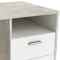 Demeyere Bureau Détroit Béton 1 Porte + 1 Niche + 1 Tiroir -ATMOS Boutique bureau detroit blanc beton 1 porte 1 niche 1 tiroir 5