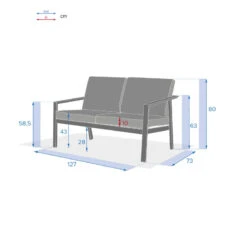 Canapé 2 Places Pavane Graphite Hespéride 7 Canapé 2 Places Pavane Graphite Hespéride -ATMOS Boutique canape 2 places pavane graphite hesperide 3