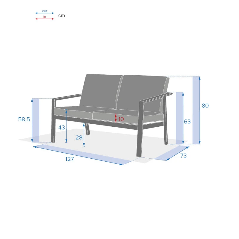 Canapé 2 Places Pavane Graphite Hespéride 4 Canapé 2 Places Pavane Graphite Hespéride – Image 4