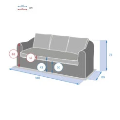 Canapé 3 Places Moorea Hespéride Terre Ombre -ATMOS Boutique canape 3 places moorea hesperide terre ombre 2