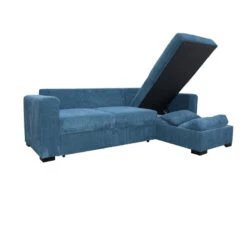 Canapé D'angle Joe Gauche Ou Droite Bleu Convertible Lit -ATMOS Boutique canape d angle joe gauche ou droite bleu convertible lit 2