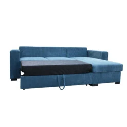 Canapé D'angle Joe Gauche Ou Droite Bleu Convertible Lit -ATMOS Boutique canape d angle joe gauche ou droite bleu convertible lit 3