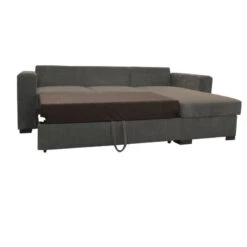 Canapé D'angle Joe Gauche Ou Droite Gris Convertible Lit -ATMOS Boutique canape d angle joe gauche ou droite gris convertible lit 2
