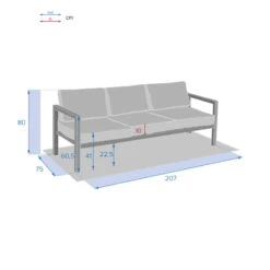 Canapé De Jardin Jauca Noisette / Gris Boisé Hespéride -ATMOS Boutique canape de jardin jauca noisette gris boise hesperide 1 2