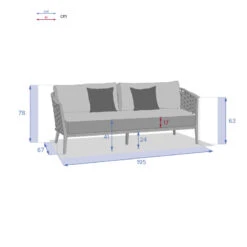 Canapé De Salon Extérieur 3 Places Embruns Hespéride -ATMOS Boutique canape de salon exterieur 3 places embruns hesperide 3