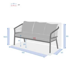 Canapé Extérieur 3 Places Oriengo Taupe Hespéride -ATMOS Boutique canape exterieur 3 places oriengo taupe hesperide 3