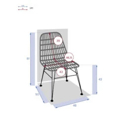 Chaise Extérieure Lambada Sésame & Graphite Hespéride -ATMOS Boutique chaise exterieure lambada sesame graphite hesperide 3