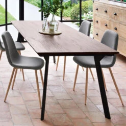 Chaise Taho Gris Foncé Assise Rembourrée Atmosphera -ATMOS Boutique chaise taho gris fonce assise rembourree atmosphera 1