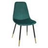 Chaise Velours Vert Pieds Gold Tyka Atmosphera