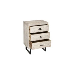 Chevet 3 Tiroirs Bois Blanchi Ajay Atmosphera 7 Chevet 3 Tiroirs Bois Blanchi Ajay Atmosphera -ATMOS Boutique chevet 3 tiroirs bois blanchi ajay atmosphera 1