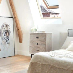 Chevet 3 Tiroirs Bois Blanchi Ajay Atmosphera 9 Chevet 3 Tiroirs Bois Blanchi Ajay Atmosphera -ATMOS Boutique chevet 3 tiroirs bois blanchi ajay atmosphera 3