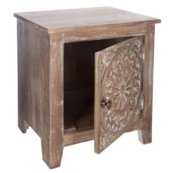 Chevet Shirel 1 Porte Bois Blanchi Atmosphera -ATMOS Boutique chevet shirel 1 porte bois blanchi atmosphera 3