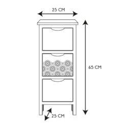 Chiffonnier 3 Tiroirs Chic Naturel Et Blanc -ATMOS Boutique chiffonnier 3 tiroirs chic naturel et blanc 2