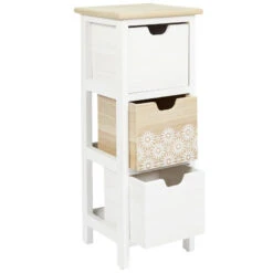 Chiffonnier 3 Tiroirs Chic Naturel Et Blanc -ATMOS Boutique chiffonnier 3 tiroirs chic naturel et blanc 4