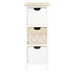 Chiffonnier 3 Tiroirs Chic Naturel Et Blanc -ATMOS Boutique chiffonnier 3 tiroirs chic naturel et blanc 5