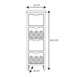 Chiffonnier 4 Tiroirs Chic Naturel Et Blanc -ATMOS Boutique chiffonnier 4 tiroirs chic naturel et blanc 1 3