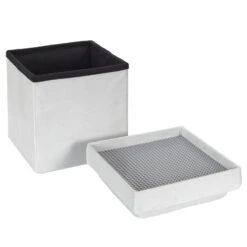 Coffre Pouf Pliable Gris Compatible Briques -ATMOS Boutique coffre pouf pliable gris compatible briques 5