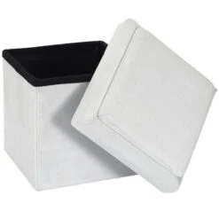 Coffre Pouf Pliable Gris Compatible Briques -ATMOS Boutique coffre pouf pliable gris compatible briques 6