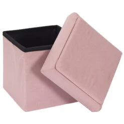 Coffre Pouf Pliable Rose Compatible Briques -ATMOS Boutique coffre pouf pliable rose compatible briques 1 6