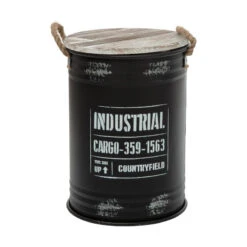 Coffres Bidons Noir Industriel - Lot De 3 - Atmosphera 6 Coffres Bidons Noir Industriel - Lot De 3 - Atmosphera -ATMOS Boutique coffres bidons noir industriel lot de 3 atmosphera 2