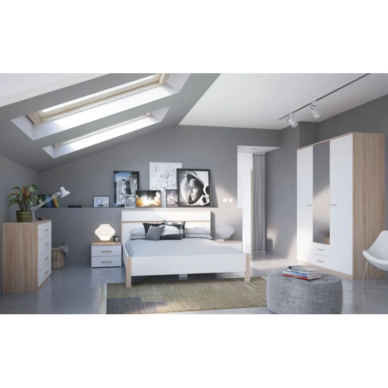 Demeyere Commode 4 Tiroirs Lena Blanc Et Naturel 2 Demeyere Commode 4 Tiroirs Lena Blanc Et Naturel – Image 2