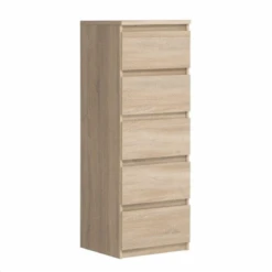 Commode 5 Tiroirs étroite Chelsea Sonoma