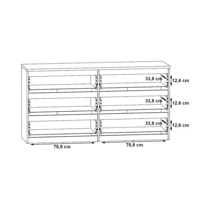 Commode 6 Tiroirs Chelsea Béton Gris Et Blanc 4 Commode 6 Tiroirs Chelsea Béton Gris Et Blanc – Image 4
