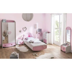 Demeyere Commode Enfant 4 Tiroirs Anastasia Rose Et Blanche -ATMOS Boutique commode enfant 4 tiroirs mulan rose et blanche 2