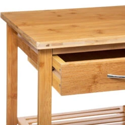 Desserte Bambou 1 Tiroir Roulettes 37 Cm 5Five -ATMOS Boutique desserte bambou 1 tiroir roulettes 37 cm 5five 2