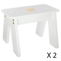 Ensemble Table + 2 Tabourets Enfant Blanc Doré Dream Atmosphera 10 Ensemble Table + 2 Tabourets Enfant Blanc Doré Dream Atmosphera -ATMOS Boutique ensemble table 2 tabourets enfant blanc dore dream atmosphera 3