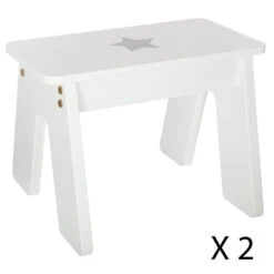 Ensemble Table + 2 Tabourets Enfant Blanc Gris Dream Atmosphera -ATMOS Boutique ensemble table tabourets enfant blanc gris dream atmosphera 3