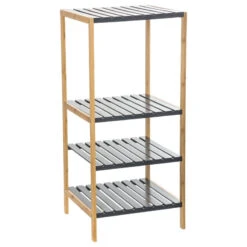 Etagère 4 Niveaux Salle Bain Varia Gris Bambou -ATMOS Boutique etagere 4 niveaux salle bain varia gris bambou 1