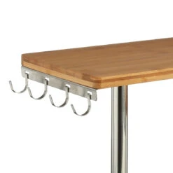 Etagère D'angle 3 Niveaux Bambou Et Inox 5Five -ATMOS Boutique etagere d angle 3 niveaux bambou et inox 5five 2