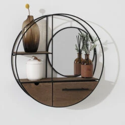 Etagère Murale Ronde D50 Miroir Atmosphera -ATMOS Boutique etagere murale ronde d50 miroir atmosphera 2