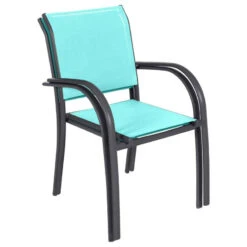 Fauteuil Empilable Piazza Hespéride émeraude/graphite -ATMOS Boutique fauteuil empilable piazza hesperide emeraude graphite 1