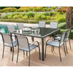 Fauteuil Empilable Piazza Hespéride Galet/graphite -ATMOS Boutique fauteuil empilable piazza hesperide galet graphite 5